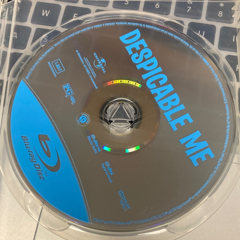 Despicable Me Blu-ray Disc in Blue and Silver